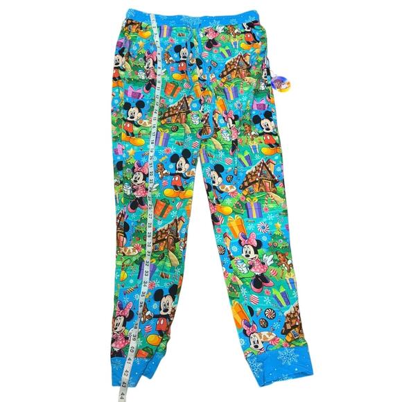 NWT Bad & Bamboojee Disney Christmas Joggers Mickey Minnie Gingerbread Sz. Small - Picture 8 of 11